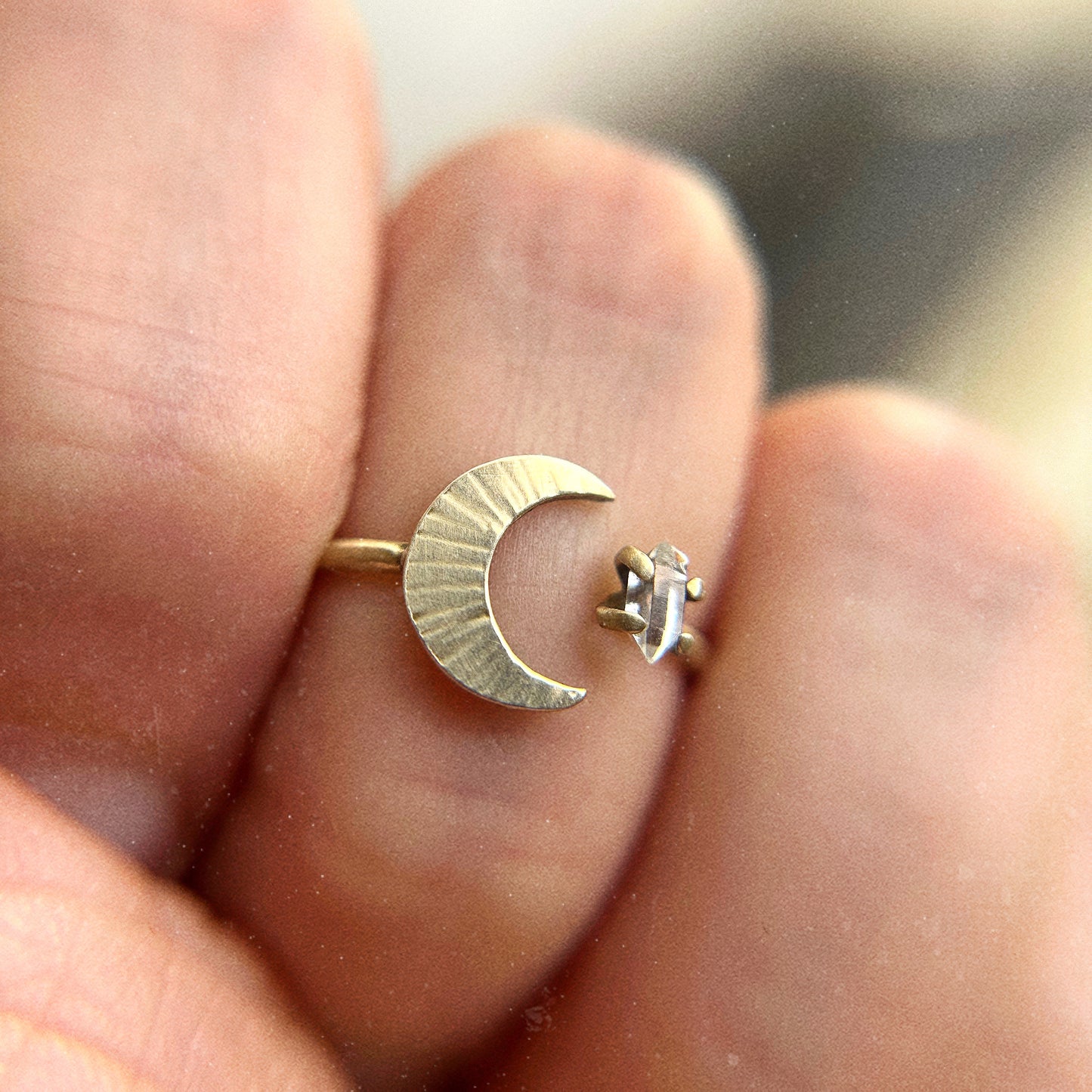 Celestial Brilliance Ring with Herkimer Diamond