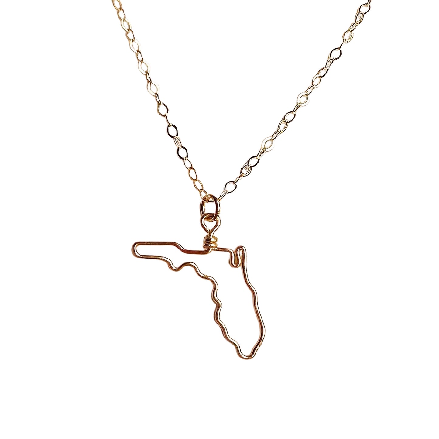 Florida state outline necklace Florida necklace in gold