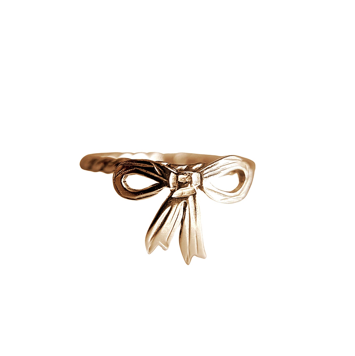 gold bow ring, trendy gold ribbon or bow shaped ring