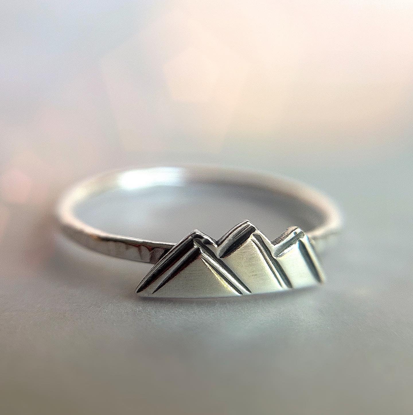 silver mountain range ring