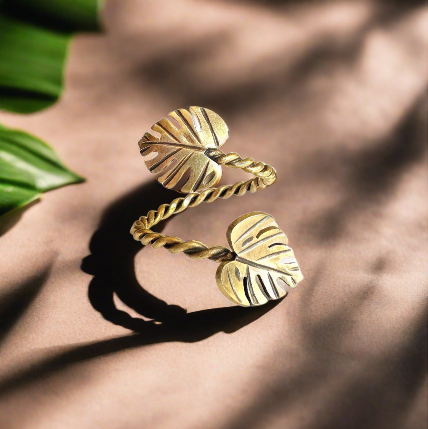 Monstera Leaf Bypass Ring