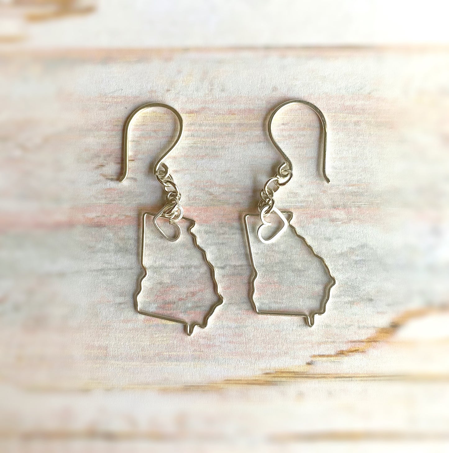 sterling silver Georgia state earrings