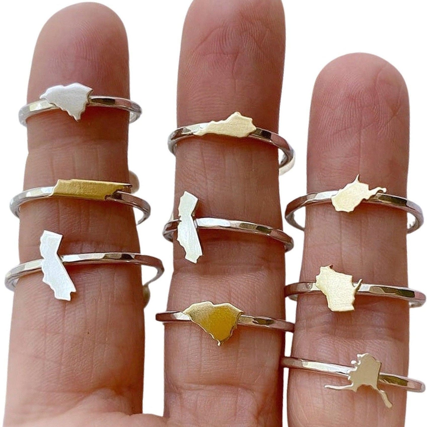 home state outline rings