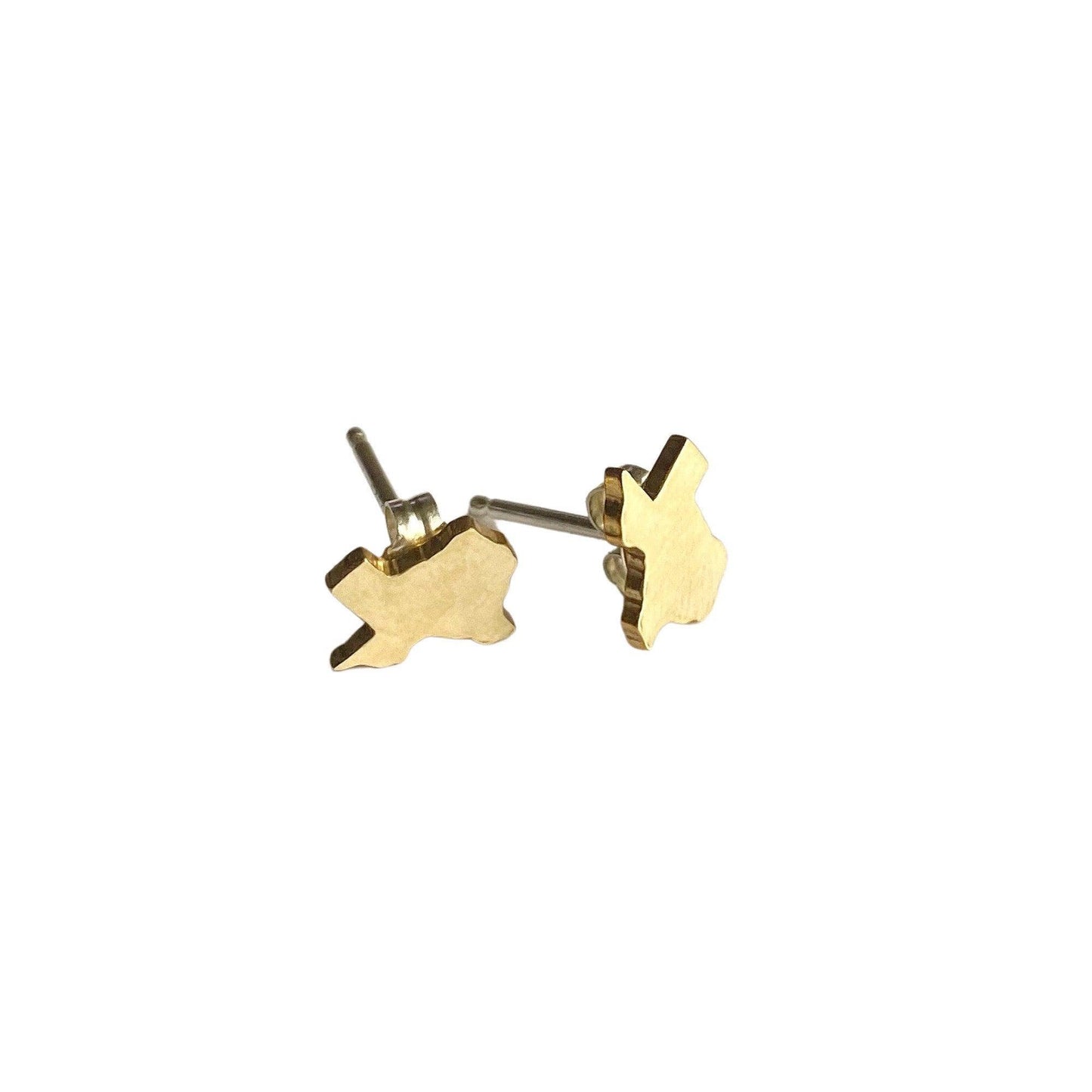 gold texas stud earrings