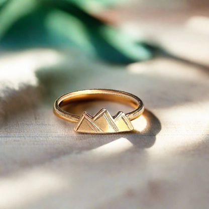 dainty gold mountain ring