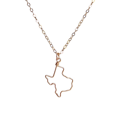 Texas outline necklace texas necklace in gold on delicate gold chain