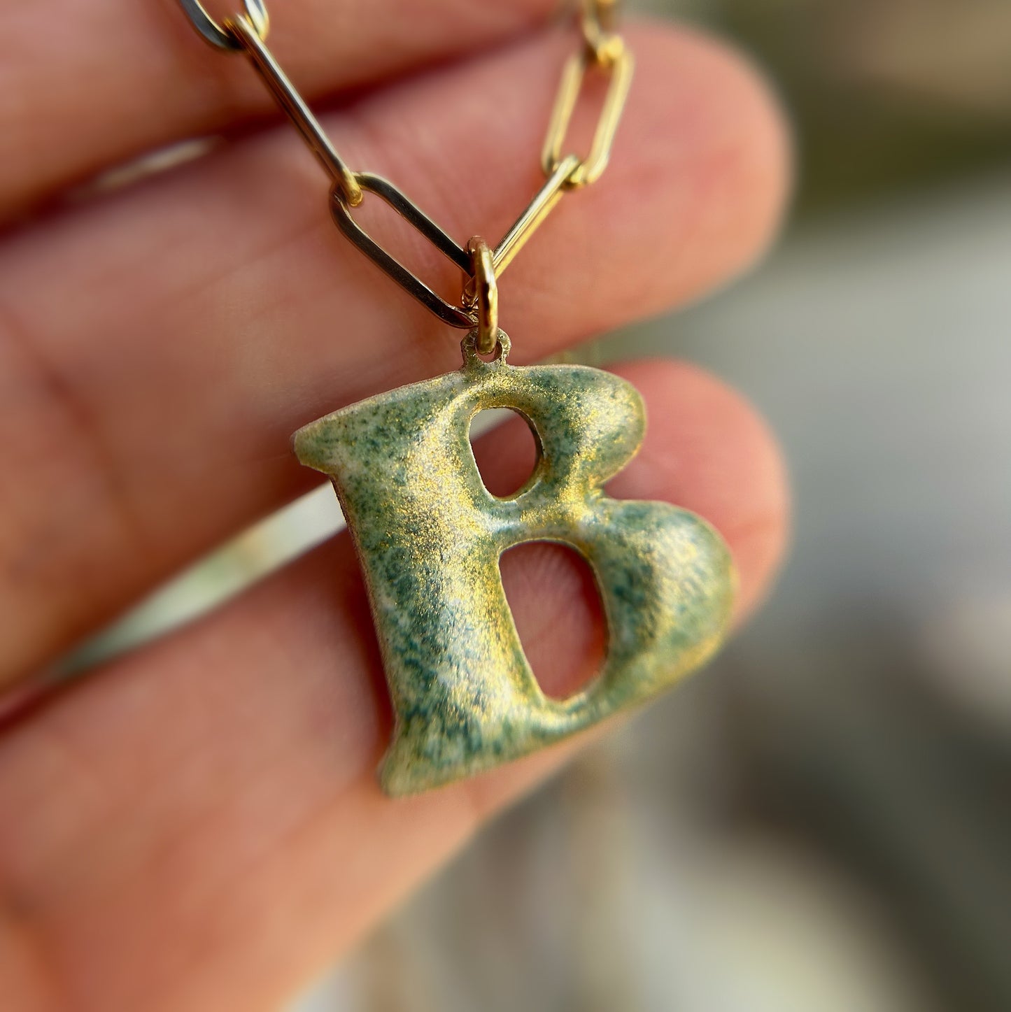 Enamel Letter Necklace