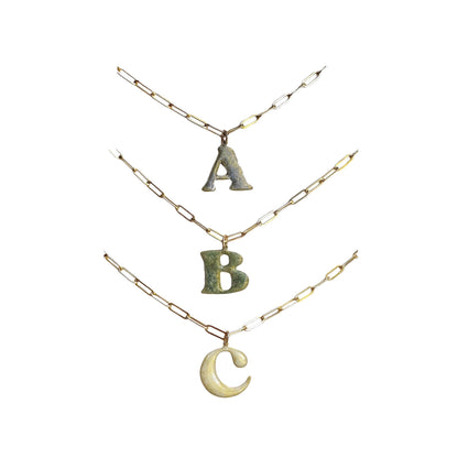 Enamel Letter Necklace