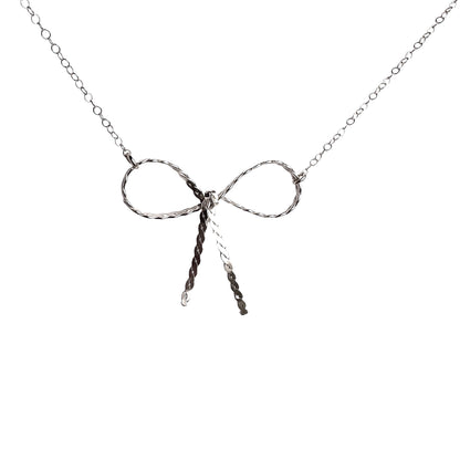 Twisted Bow Pendant Necklace