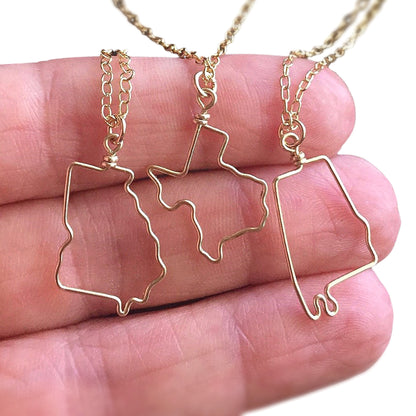 State Outline Necklace - All States Available