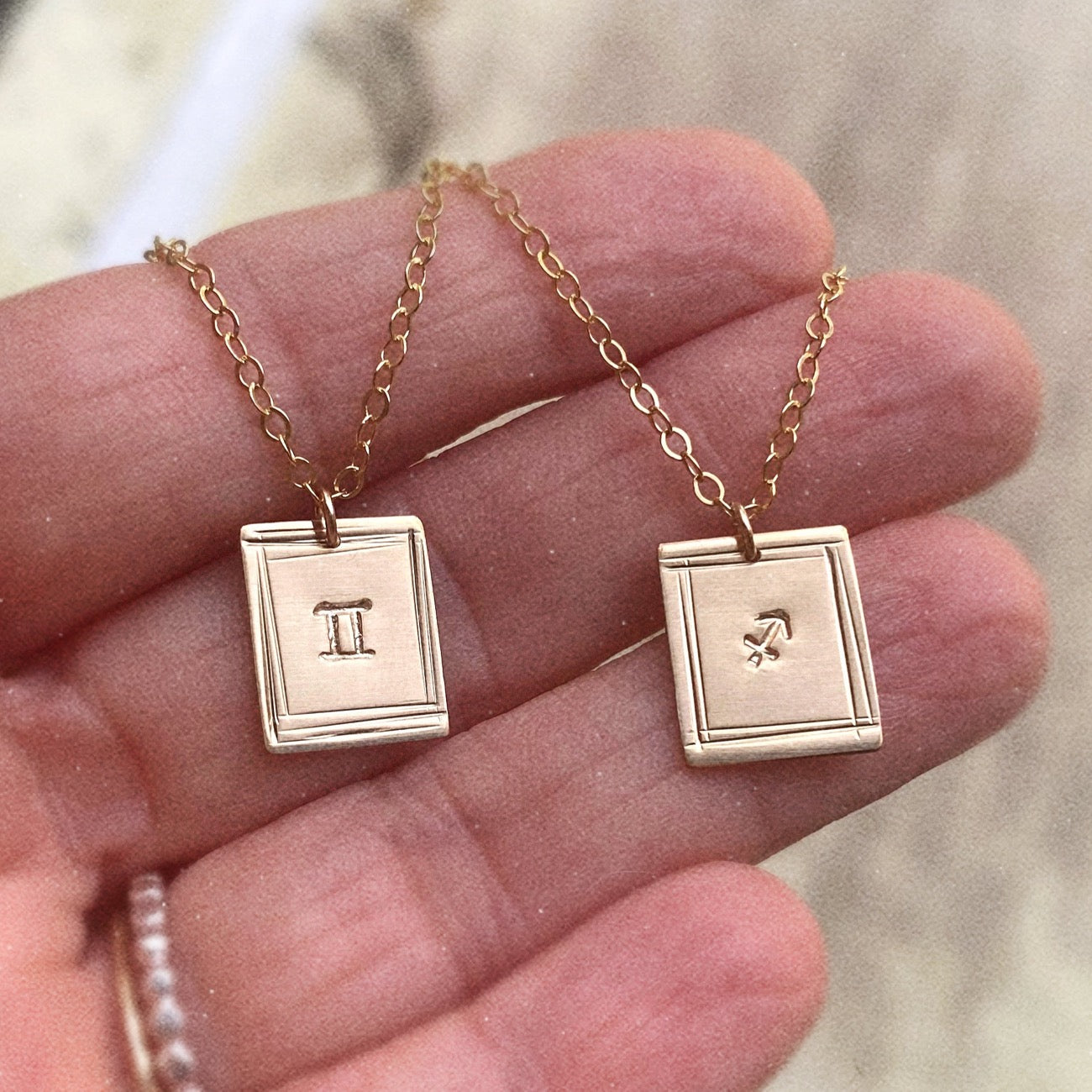 dainty gold personalized horoscope necklaces