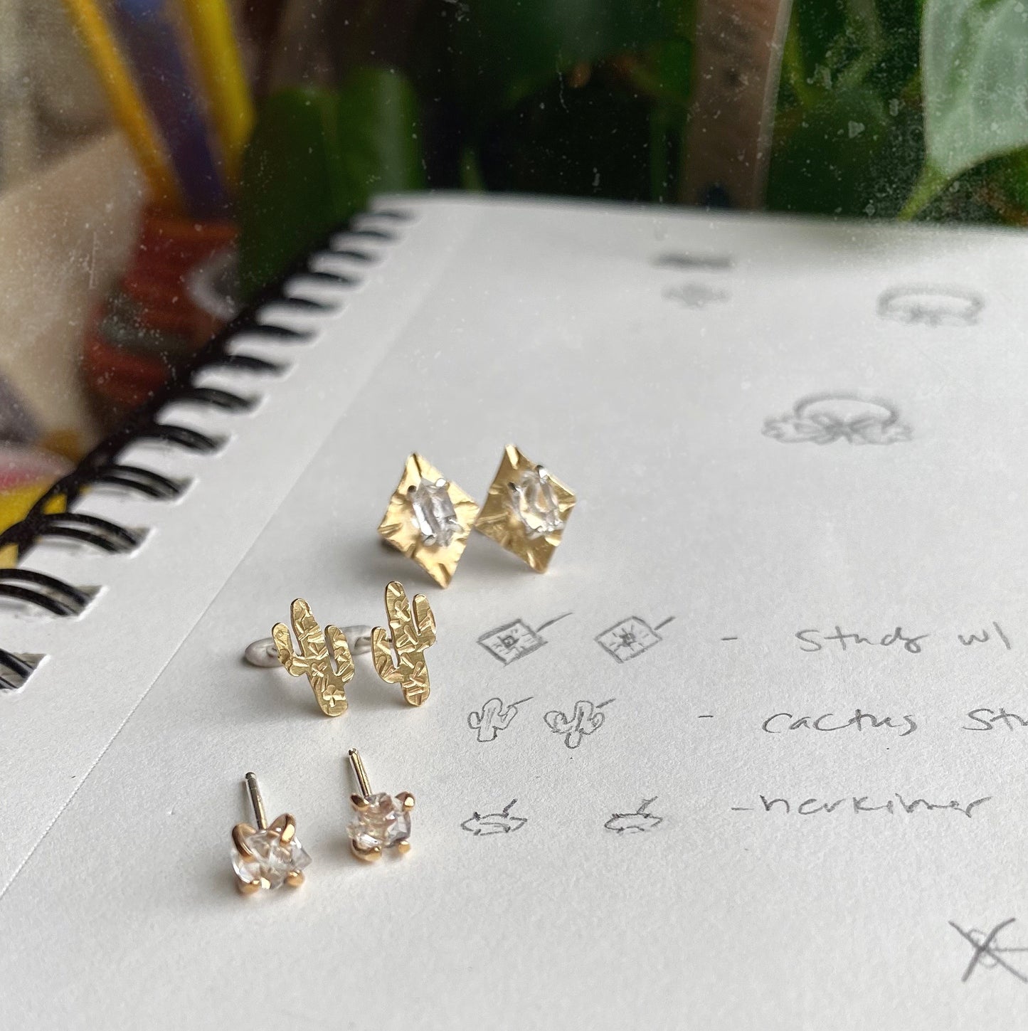 Saguaro Cactus Studs in Sterling Silver or 14k Gold Filled