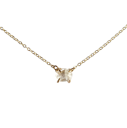 raw quartz crystal gemstone necklace 