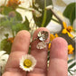 Monstera Leaf + Raw Gemstone Ring